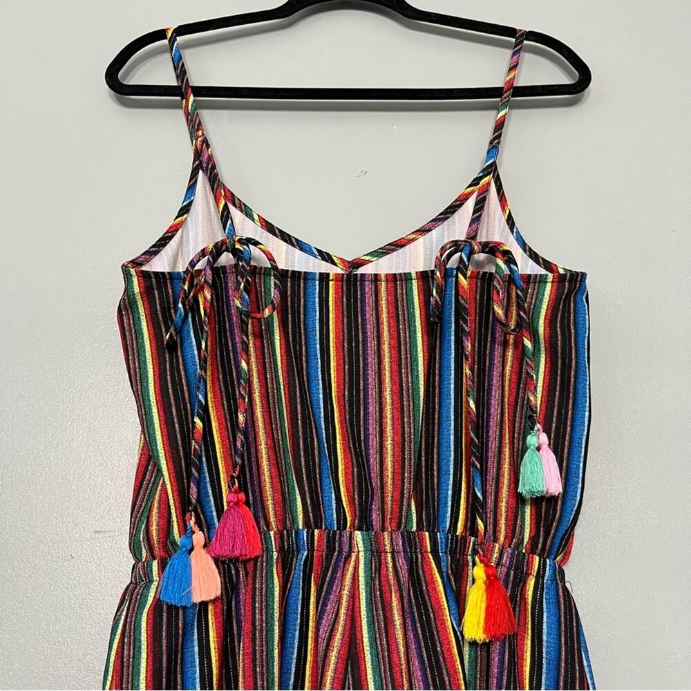 Show Me Your MuMu Rorey Fiesta Multi Stripe Shorts Romper with Tassels Women’s M - Picture 5 of 10